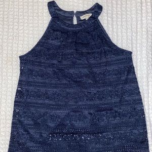 Halter floral lace tank